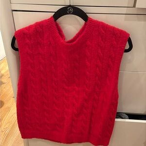 Zara Vibrant Red Cable Knit Sweater